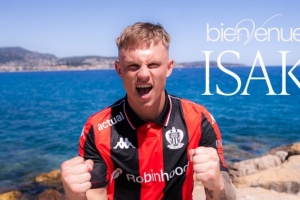 官方：尼斯簽下23歲瑞典右邊鋒伊薩克-揚(yáng)松 據(jù)悉轉(zhuǎn)會(huì)費(fèi)1000萬歐