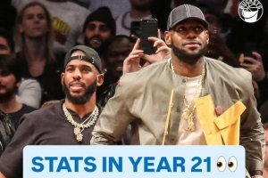 保羅將成為第七個(gè)！美媒列前六位球員第21個(gè)賽季數(shù)據(jù)：老詹25+7+8