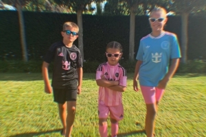 瓦爾迪妻子社媒曬娃，三個孩子都身穿邁阿密國際球衣