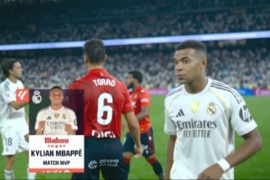 點射制勝！姆巴佩當(dāng)選皇馬1-0奧薩蘇納一役全場最佳