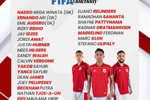 印尼隊9月熱身賽名單：伊澤斯、希爾格斯、迪克斯等多名歸化在列