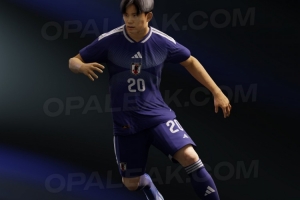 日本隊(duì)2026世界杯主場(chǎng)球衣諜照：正面有白色波浪條紋