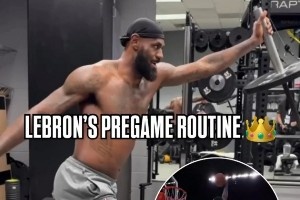 官方曬詹姆斯賽前訓(xùn)練：想知道怎么成為得分王嗎？首先別遲到！