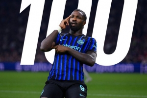 小圖拉姆本輪歐冠迎國米生涯百場里程碑：已貢獻38球24助攻