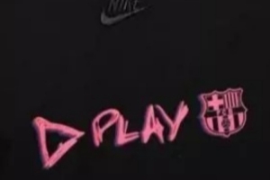 每體：巴薩將在國家德比，身穿印有埃德-希蘭專輯PLAY標(biāo)志的球衣