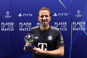 梅開二度！官方：凱恩當選拜仁5-1帕福斯的全場最佳球員