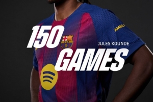 孔德迎巴薩生涯150場里程碑之戰(zhàn)，此前貢獻8球19助攻