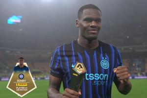 1射3傳造4球！博尼當(dāng)選國米4-1克雷莫內(nèi)塞全場最佳球員