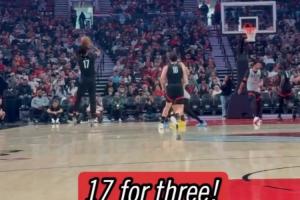 配合挺默契！楊瀚森手遞手助攻夏普投進(jìn)三分 后者最終奪得本場MVP