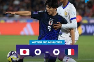 進加時！日本U20常規(guī)時間0-0法國U20，日本狂轟19腳，法國0射正