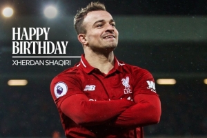 利物浦祝沙奇里34歲生日快樂，效力紅軍期間出戰(zhàn)63場8球9助