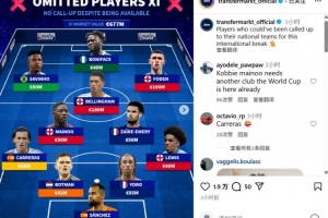 德轉列落選本期國家隊最貴陣：貝林、福登在列，總價高達6.77億歐