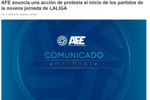 反對海外辦賽！西班牙球員協(xié)會將在第9輪比賽開始前進行抗議