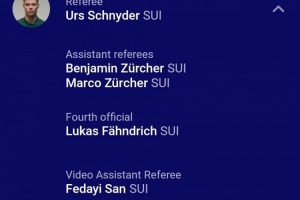 巴薩vs奧林匹亞科斯裁判名單：瑞士裁判烏爾斯-施尼德執(zhí)法