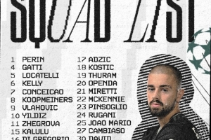 尤文客戰(zhàn)皇馬名單：伊爾迪茲在列，米雷蒂、熱格羅瓦回歸