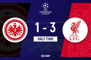 半場-利物浦暫3-1法蘭克福 ?；倏似婆f主范迪克&科納特角球破門