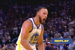 怒吼揮拳！庫里命中絕平三分后對著攝像機(jī)讓掘金趕緊喊暫停！