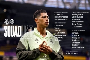 皇馬公布西甲戰(zhàn)瓦倫西亞大名單：姆巴佩、阿諾德、恩德里克在列