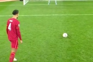 明知山有虎偏向虎山行！范戴克這腳點(diǎn)球罰的，真的太霸氣了！