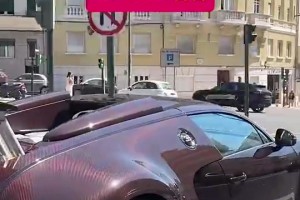 C羅開220萬歐布加迪威龍???，在里斯本街頭獨自出行