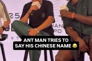 愛德華茲中國行攜手陳冠希出席活動 用中文念“華子”口音太逗了