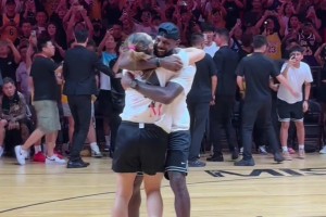 ??大力擁抱！李夢曬和詹姆斯互動：咱家來Qie了 歡迎常來啊