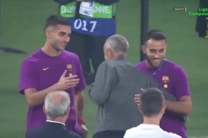 太熟了！巴薩球員賽前和恩里克敘舊！費蘭有點逗啊~