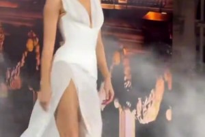 肯豆在巴黎時(shí)裝周，一襲簡(jiǎn)單白裙氣勢(shì)壓全場(chǎng)