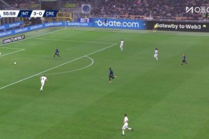 慘案預定！博尼外腳背妙傳，巴雷拉包抄得手