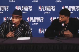 三位對(duì)你影響最大的隊(duì)友？保羅-喬治：希伯特、威少、小卡！