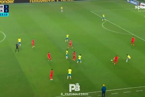 韓國(guó)球員全程碰不到球！巴西隊(duì)表演了精彩團(tuán)隊(duì)配合破門??