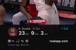 打幾分？杜蘭特火箭首秀砍下23分9板3助 可惜最后6犯離場(chǎng)~