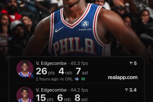 埃奇庫(kù)姆場(chǎng)均25分！同樣都是探花 謝潑德呢？火密心在滴血~